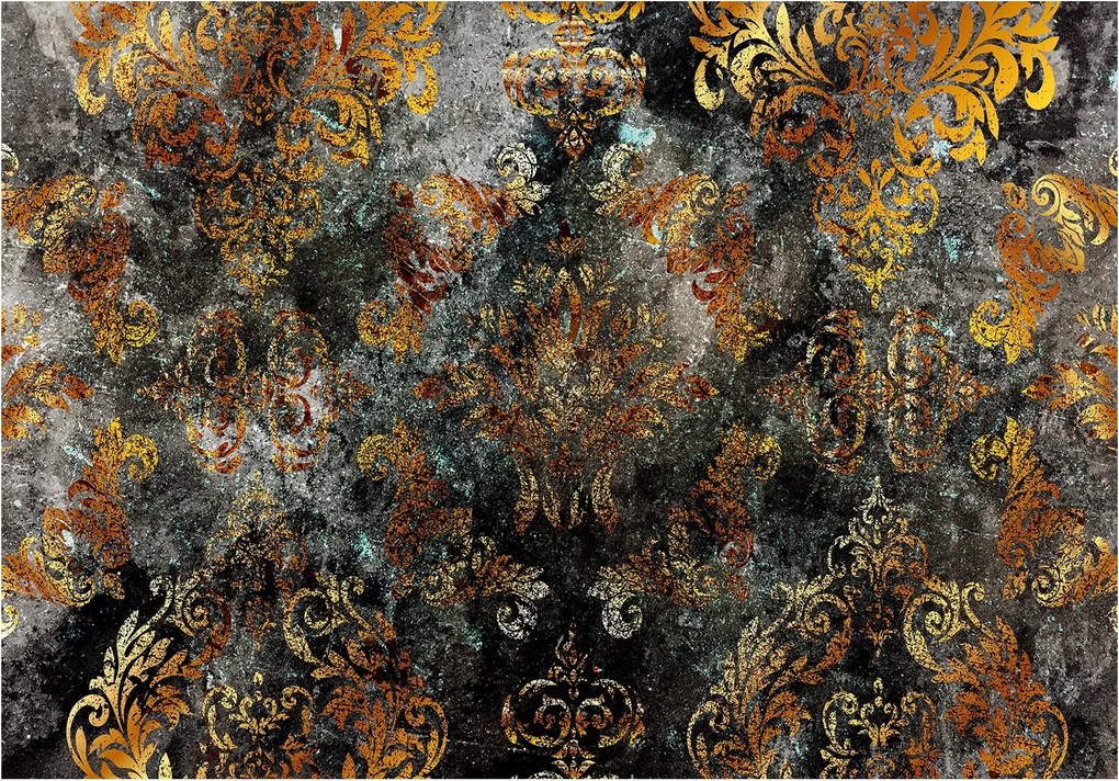 Fotótapéta Arany Damask Fekete vinil elegáns minta 368x280 +ragasztó