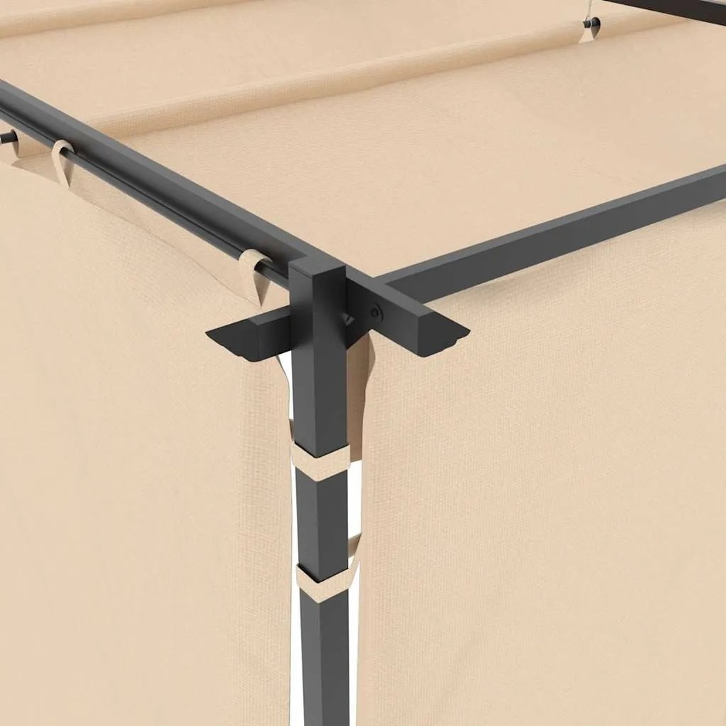vidaXL krémszínű acél pavilon függönyökkel 3 x 3 m