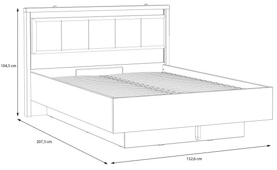 Franciaágy tárolóval OREN 140x200 cm barna/fekete
