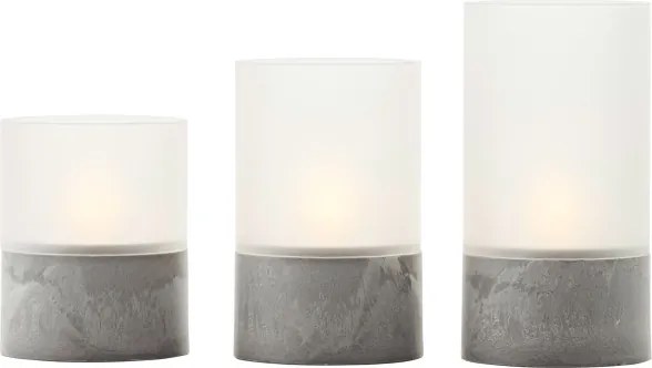 Brilliant - 3 db LED gyertya szett BOUGIE LED/2xAA IP44 szürke/fehér