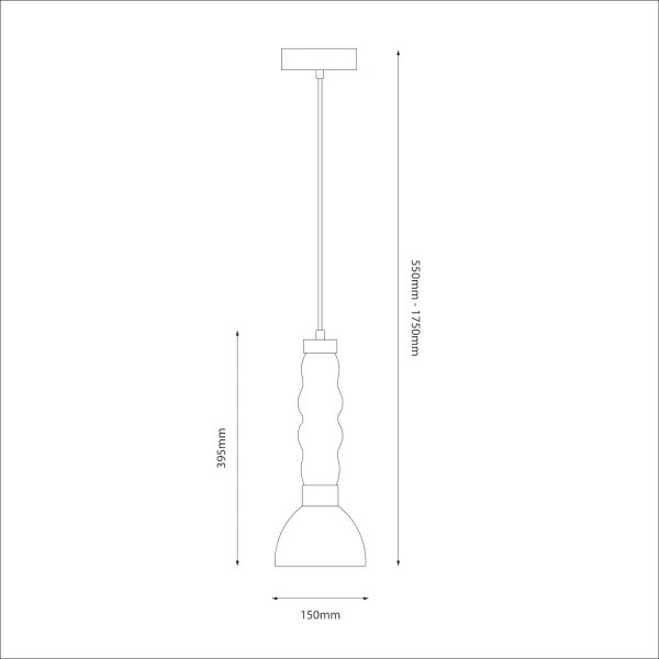 LED Csillár zsinóron LUCCO LED/13W/230V átm. 15 cm füstös