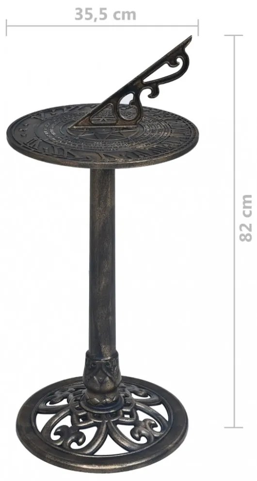 bronz színű műanyag napóra 35,5 x 82 cm