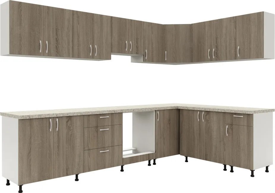 Benita 1 ajtós Alsó konyhaszekrény Sonoma Tölgy-Fehér 40x50x80 cm