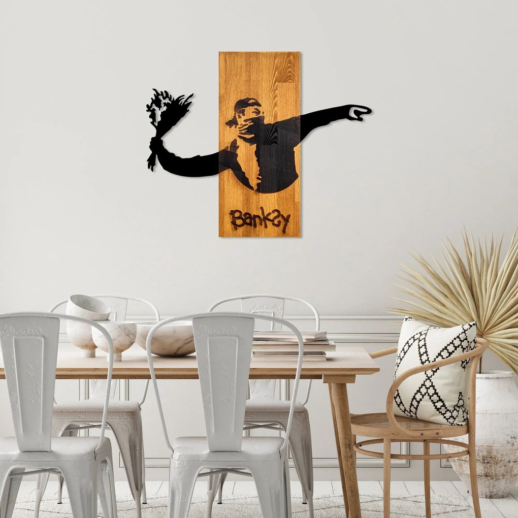 Fa fali dekoráció, Banksy - Flower Thrower