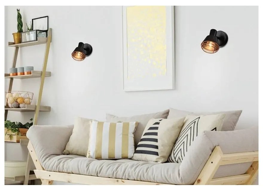 Fekete fém fali lámpa Neria – Candellux Lighting