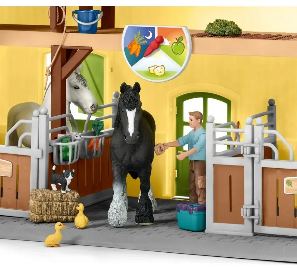 Schleich 42485 Lóistálló tartozékokkal, 60 x 40 x 29,5 cm