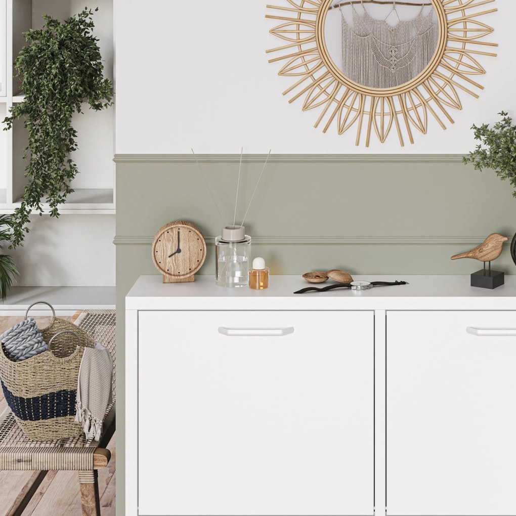 SHIRLEY fém cipősszekrény, 960 x 900 x 170 mm, fehér