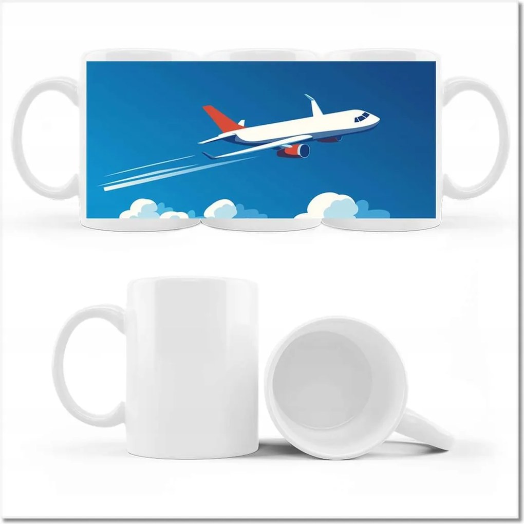 Fotó bögre Repülőgép száguld az égen