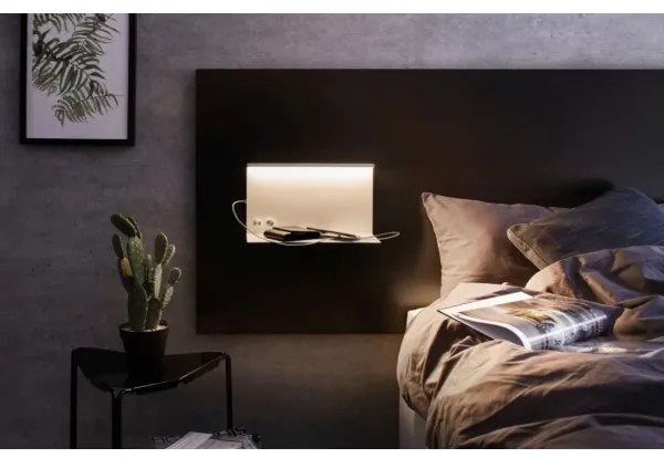 Paulmann 78919 - LED/4,5W Dimmelhető lámpa polccal és USB + LED/1,6W 230V