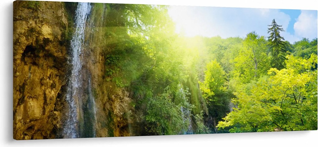 Kép - vízesések az erdőben (120x50 cm)