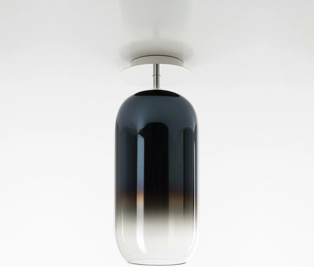 Artemide Gople mennyezeti lámpa, kék, fúvott üveg, Big design, E27