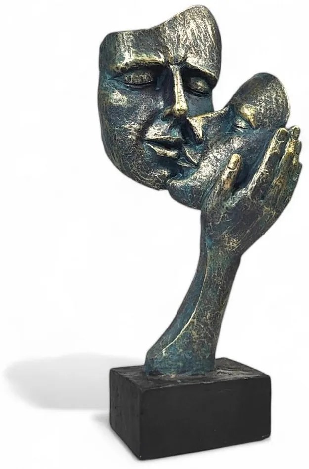 Asztaldísz 35x22x13 cm gyanta/patina