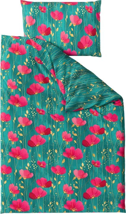 Pamut ágyneműhuzat VIVIDELLE POLY zöld Ágyneműhuzat mérete: 2 db 70 x 90 cm | 200 x 220 cm