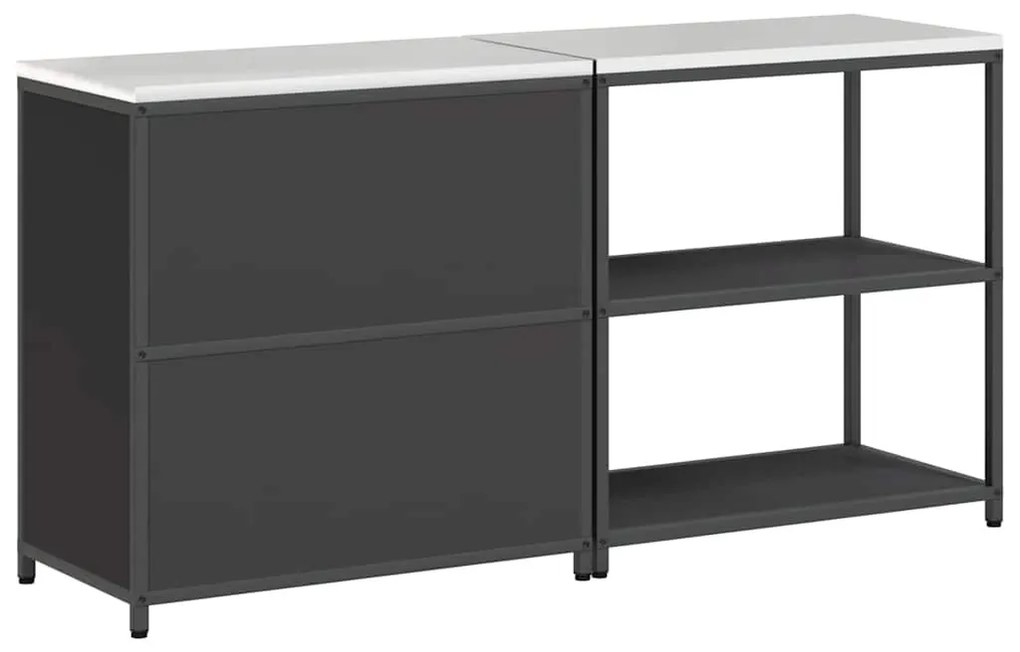 Konyhai Tároló Készlet polcokkal 2 pcs Fekete 180 x 50 x 92 cm