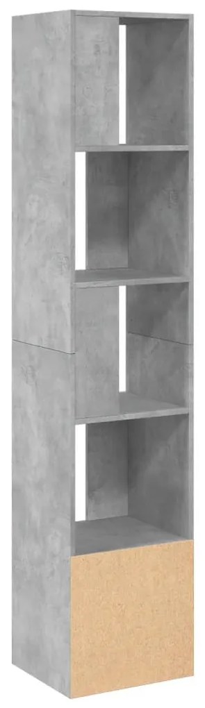 betonszürke szerelt fa könyvespolc 40 x 36 x 189 cm