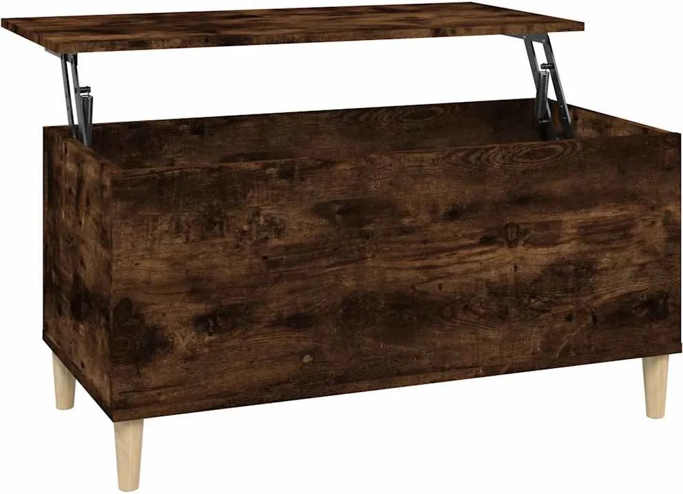 vidaXL füstös tölgy színű szerelt fa dohányzóasztal 90 x 44,5 x 45 cm