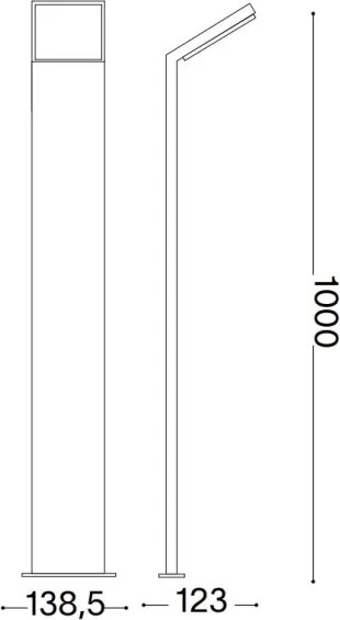 Ideal Lux- LED Kültéri lámpa STYLE LED/8,5W/230V 4000K 100 cm CRI 90 IP54 fekete