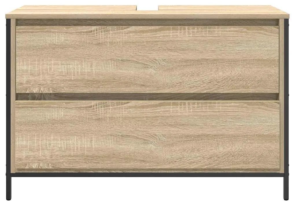sonoma tölgy fürdőszobai mosdószekrény fiókokkal 90x34,5x60 cm