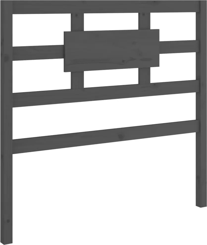vidaXL szürke tömör fenyőfa ágyfejtámla 95,5 x 4 x 100 cm