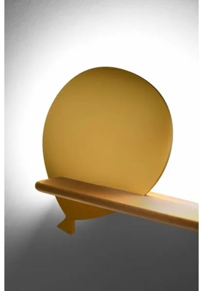 LED gyerekszoba falilámpa polccal BALLOON LED/4W/230V sárga/fa