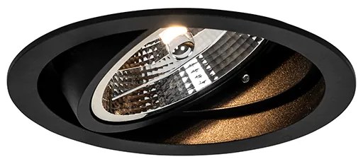 Kerek beépíthető reflektor fekete állítható - Chuck 111