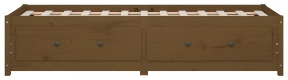 mézbarna tömör fenyőfa kanapéágy 90 x 190 cm (Single)