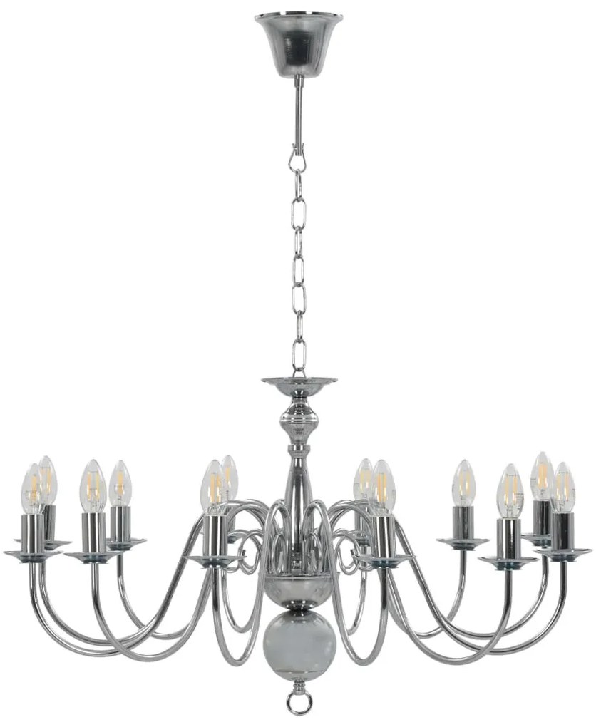 ezüstszínű csillár 12 db E14 izzófoglalattal