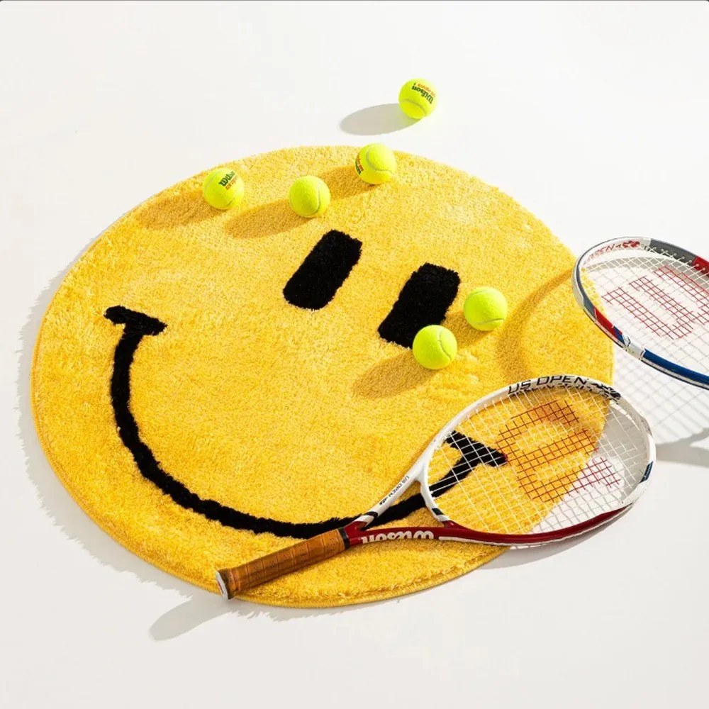 Sárga fürdőszobai kilépő ø 90 cm Yellow Smile – Foutastic