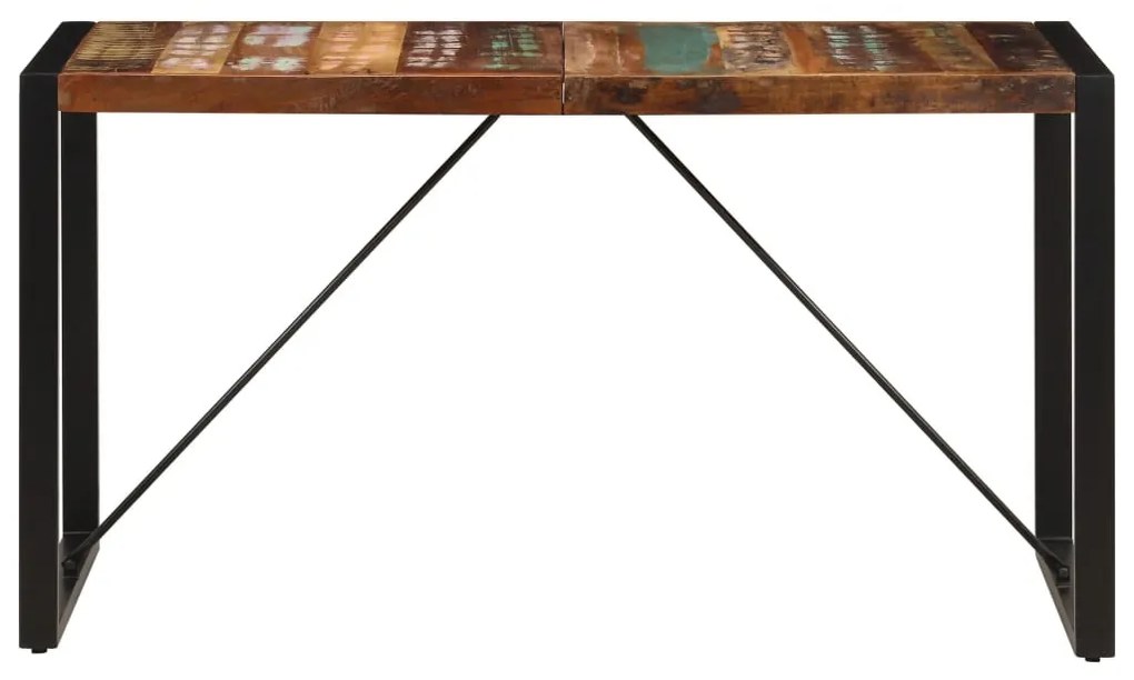 Tömör újrahasznosított fa étkezőasztal 140 x 70 x 75 cm