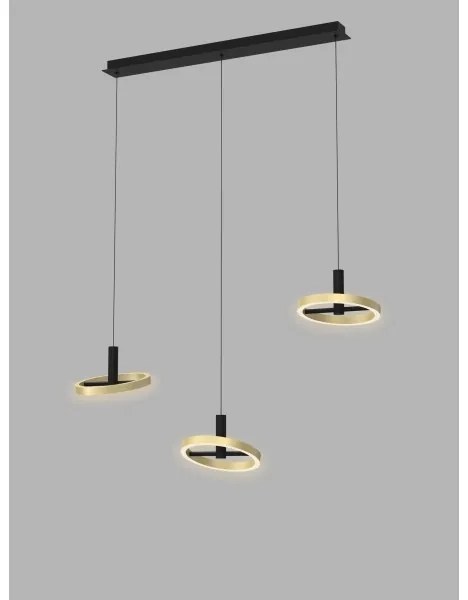 Wofi 7016-304 - LED Dimmelhető csillár zsinóron BREST LED/26W/230V fekete/arany