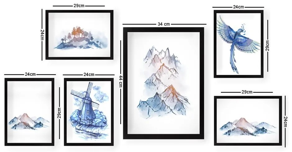 Kép szett 6 db-os Watercolor – Wallity