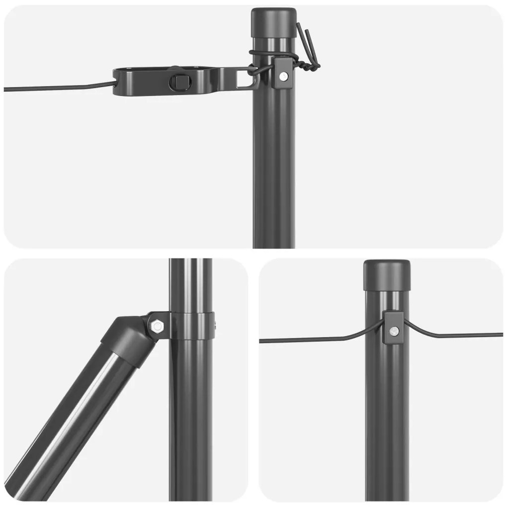 Kerítéstartók 26 db Szürke Ø32 mm 80 cm Horganyzott Acél