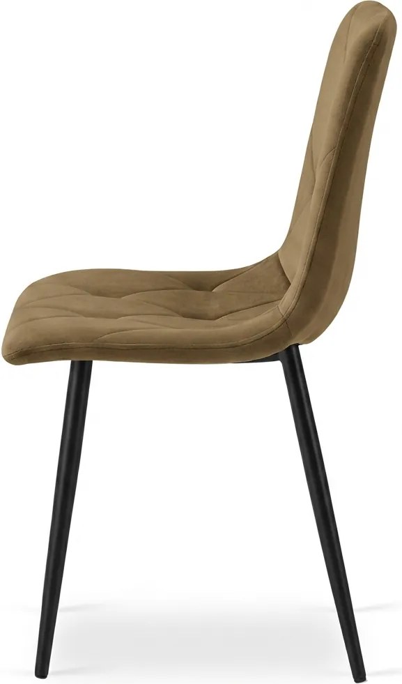 Barna bársonyszék LIBRA OLIVE BROWN fekete lábakkal