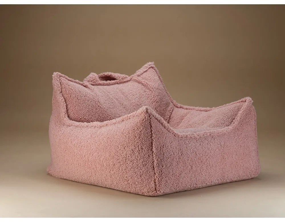 Rózsaszín buklé gyerek babzsákfotel Chair – Wigiwama