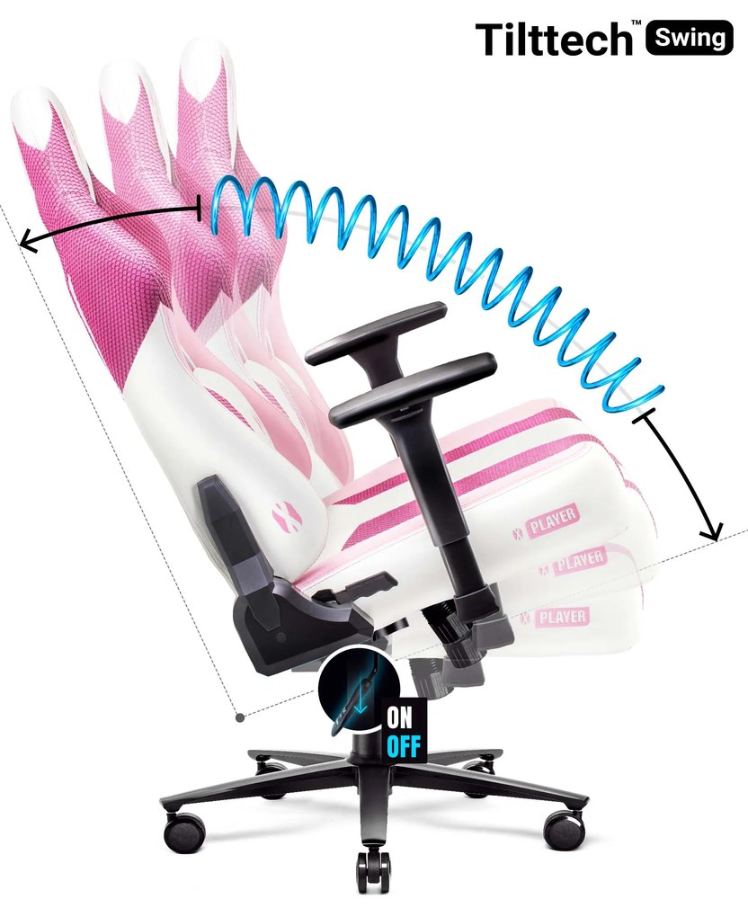 Diablo X-Player 2.0 szövet gamer szék gyerekeknek Kids méret: Marshmallow Pink/Rózsaszín