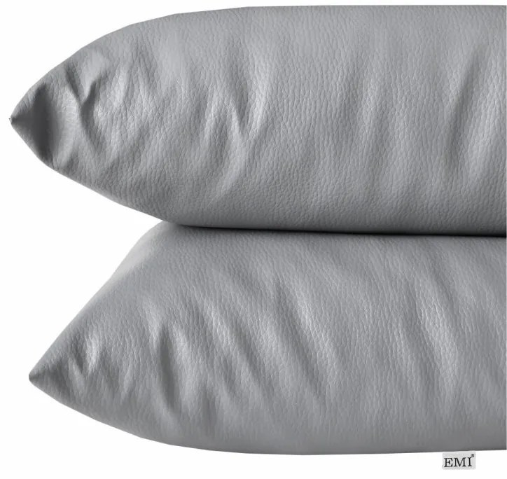 EMI szürke színű műbőr párna, Párna 45x45 cm