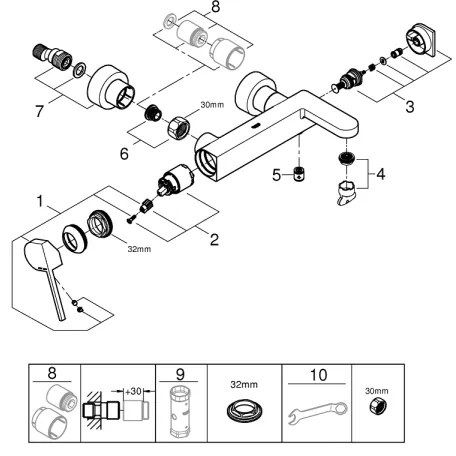 GROHE 33553AL3 - PLUS kádcsaptelep, grafitszínű
