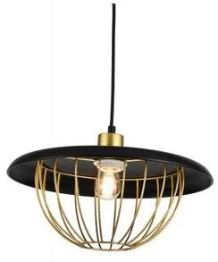 Lámpa Mennyezeti lámpatest TULIP,3444,AC220-240V,50/60Hz,1*E27,IP20,átmérő 36cm,egyes,fekete/arany