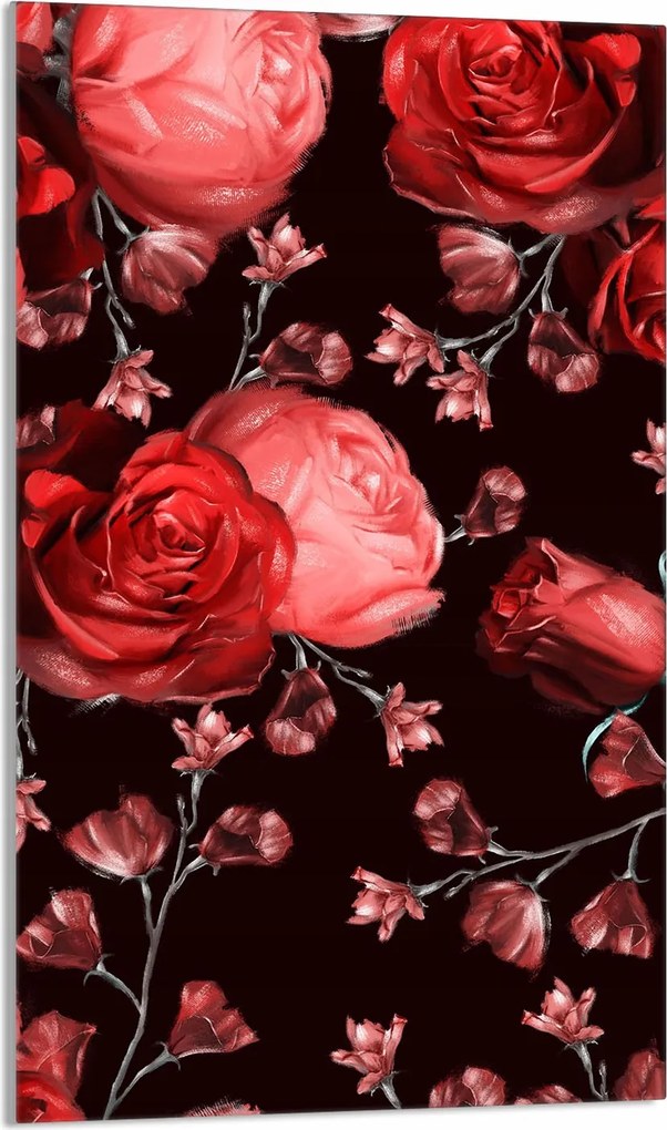 Üveg Vágódeszka 30x52 Rózsák a Konyhába