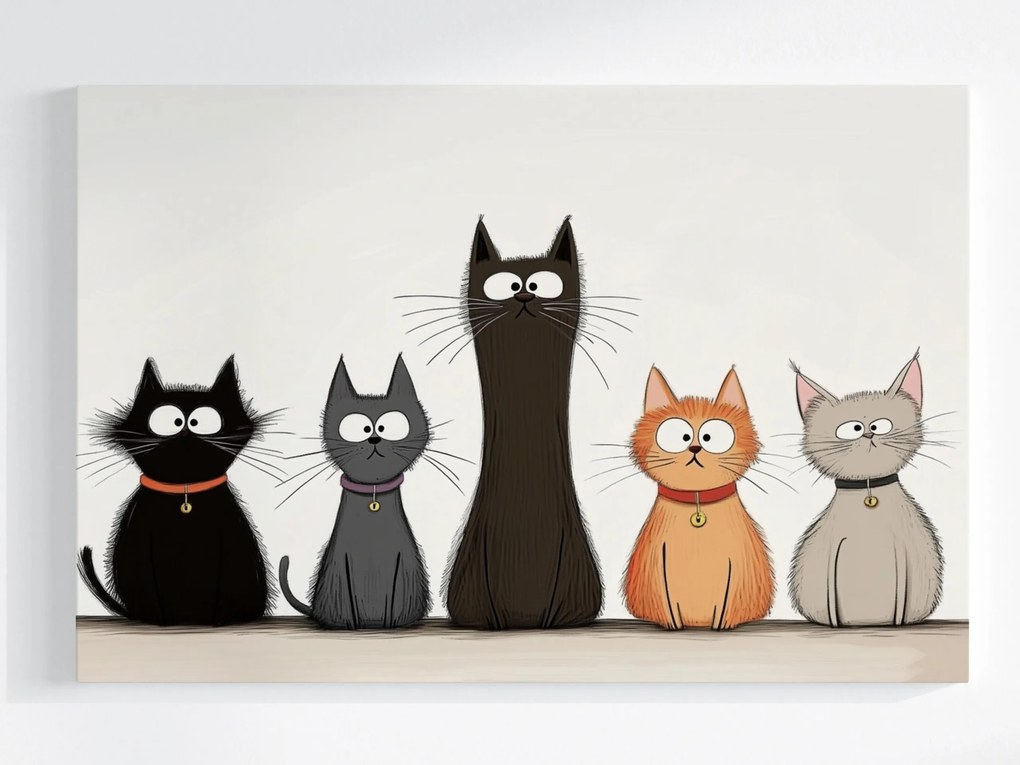 Canvas Vicces Macskák Banda Család Vászonkép 60x40