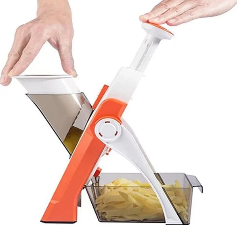 Zaparkorun Többfunkciós állítható zöldségszeletelő - fehér-narancs