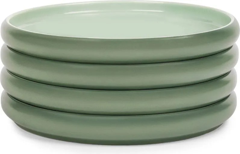Zöld kőedény tányér készlet 4 db-os ø 22 cm Aura Rondo – Bonami Selection
