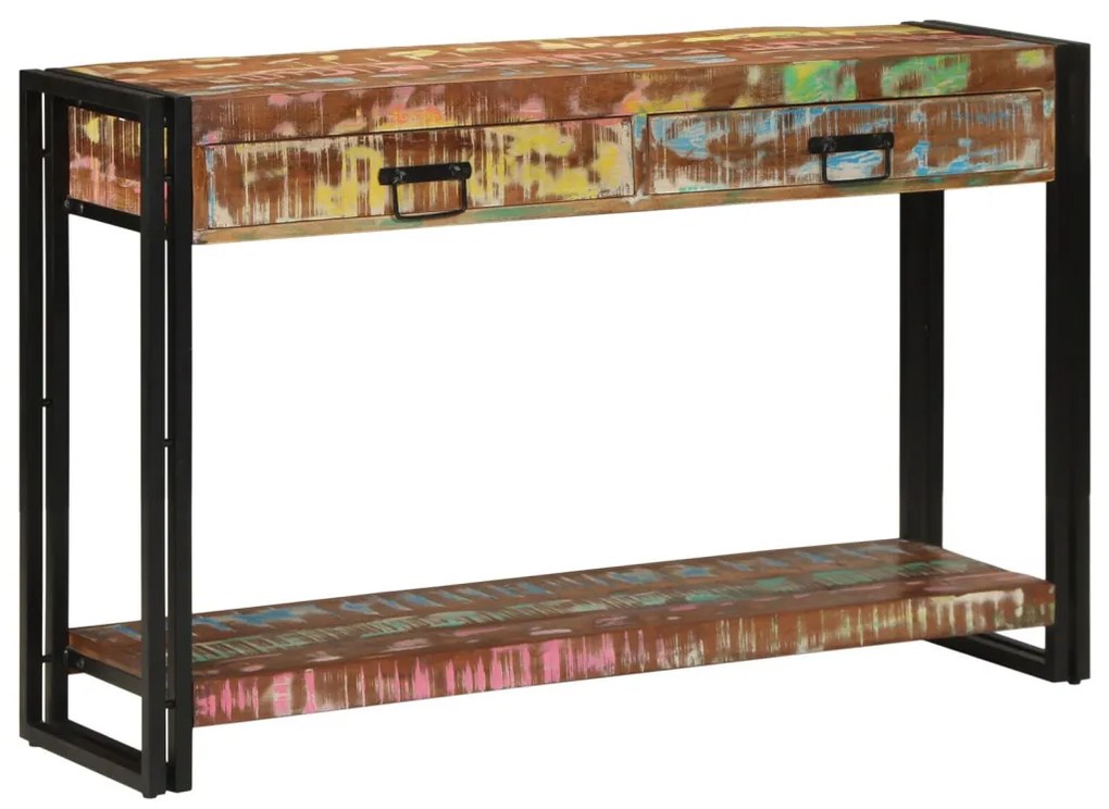 Többszínű Konzolasztal 120x33x75 cm Tömör újrahasznosított fa