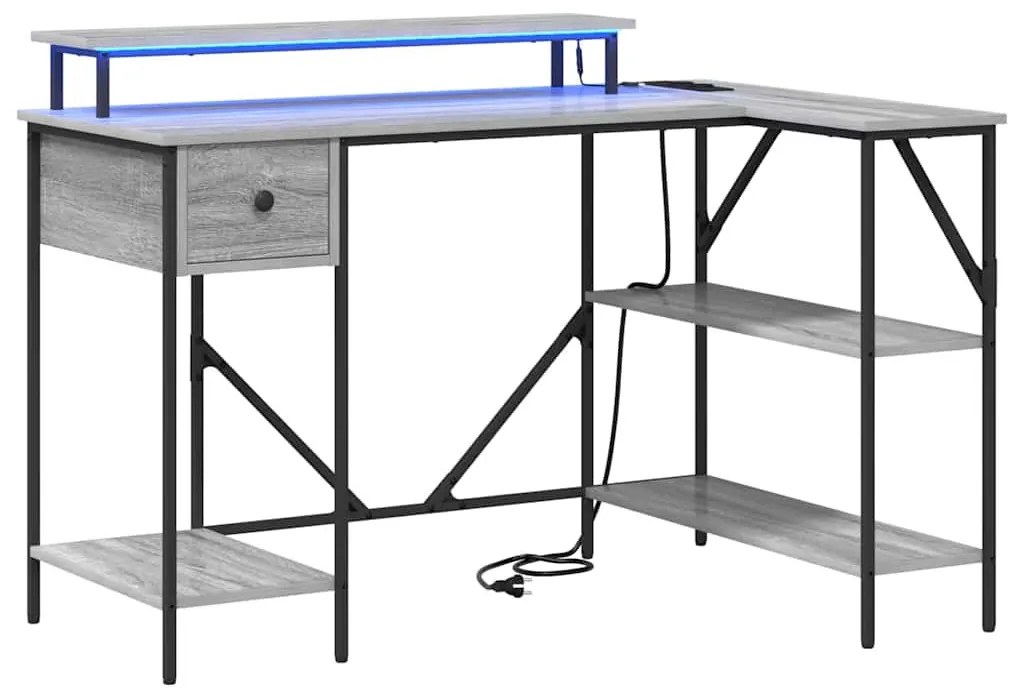 Asztal fiókkal Szürke sonoma 120 x 79 x 86.5 cm Faanyag