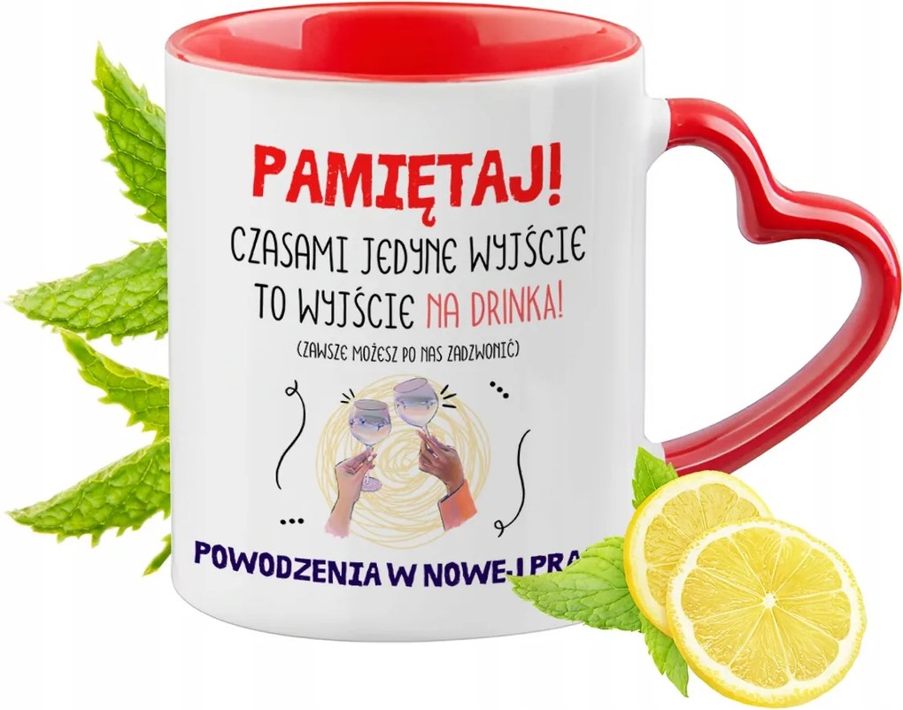 Búcsú a munkától Piros, szív alakú füllel Ajándék