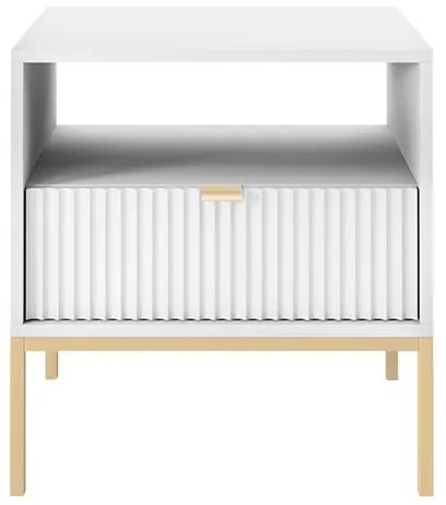 Éjjeliszekrény NOVA 56x54 cm fehér/arany