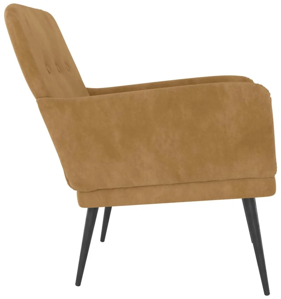 Barna bársonyfotel 62x79x79 cm