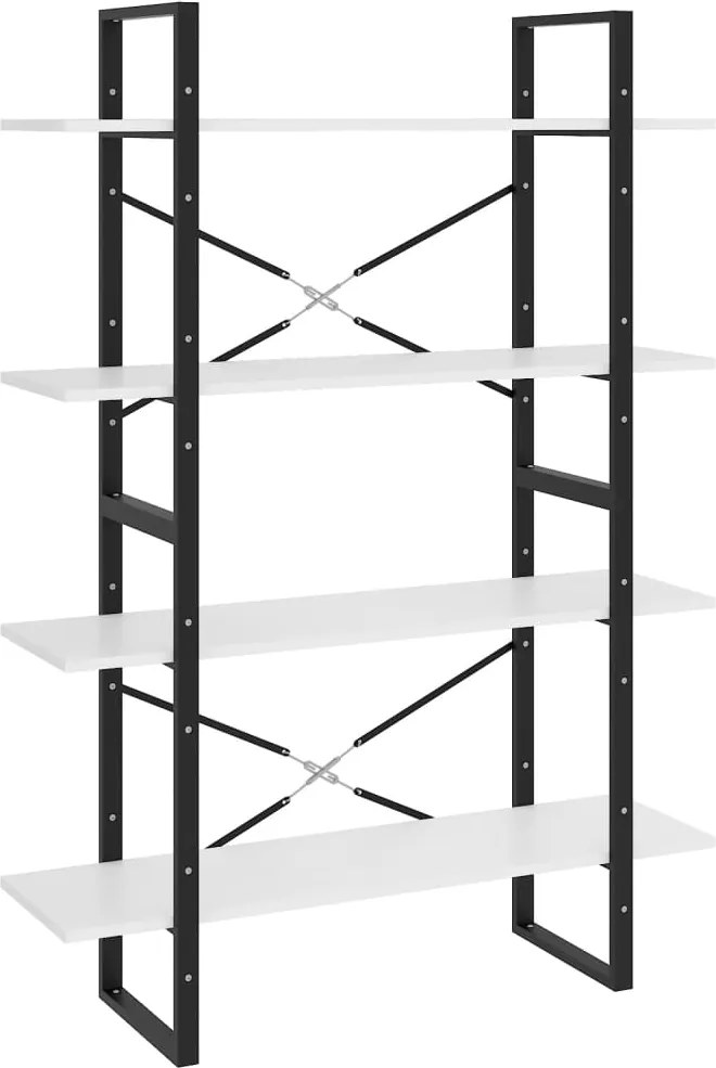 vidaXL négyszintes fehér szerelt fa könyvszekrény 100 x 30 x 140 cm