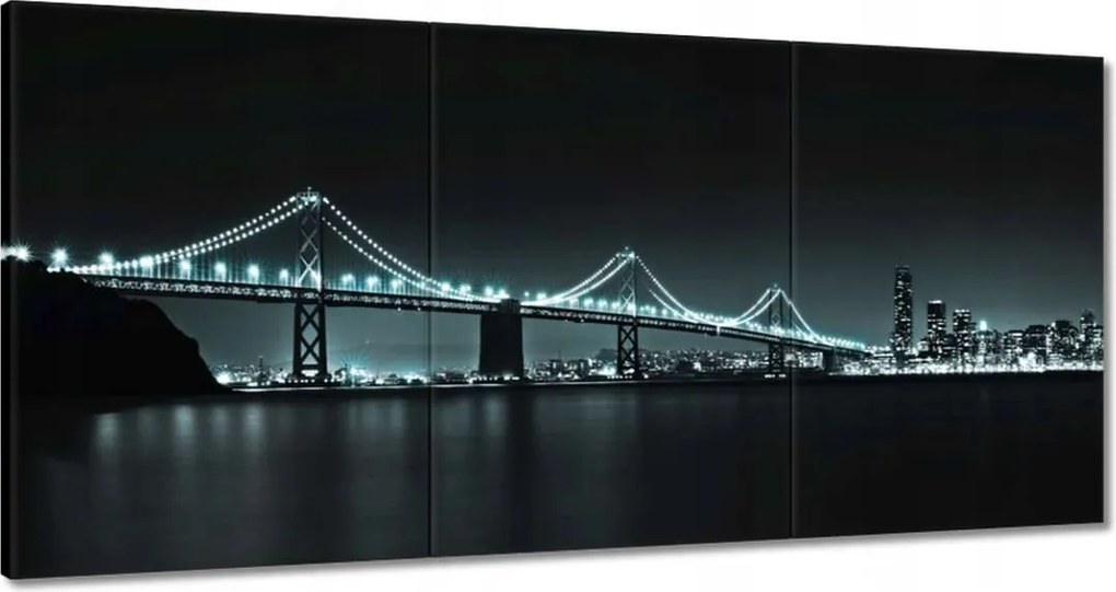 Vászonkép 120x60 Usa Híd az éjszakában Fények