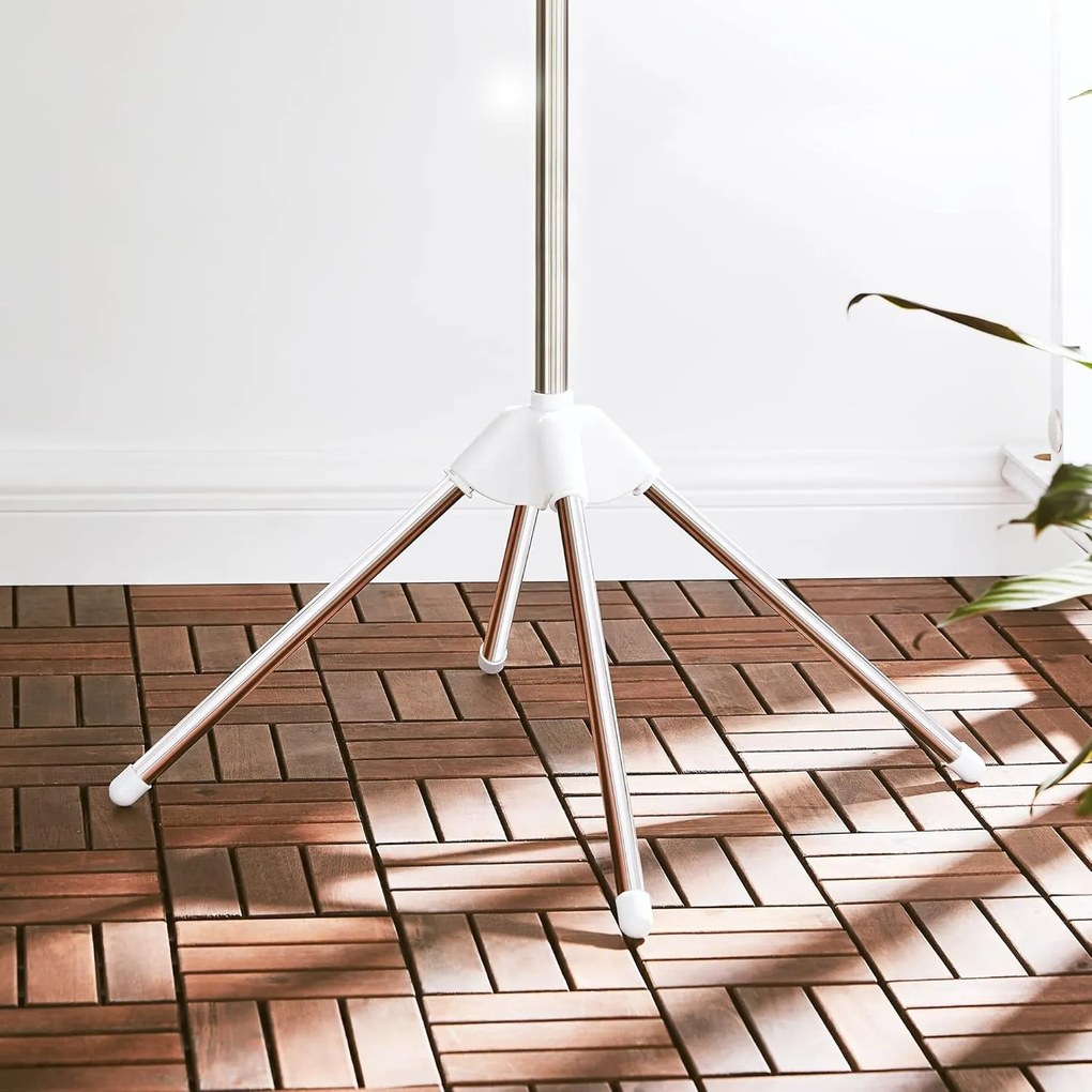 ruhaszárító, 3 forgatható kar vállfáknak fehér és ezüst színben